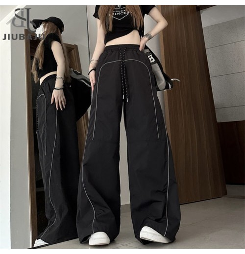 Y2K Casual Pants Women Streetwear Baggy Track Trousers Loose Hip Pop Wide Leg Pants