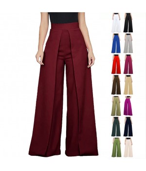 2022 New Arrival Stylish High Waist Ladies Trousers Stock Lot Baggy Wide Leg Pants Women